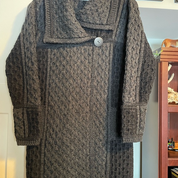 Aran Crafts Sweaters - Aran Crafts Charcoal Cowl Neck Sweater